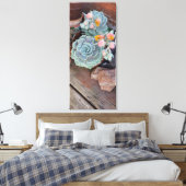 Succulent Cactus Floral Canvas Afdruk (Insitu (Slaapkamer))