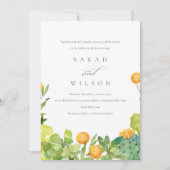 SUCCULENT CACTUS FLORAL GARDEN WATERVERF WEDING KAART (Voorkant)