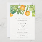 SUCCULENT CACTUS FLORAL GARDEN WATERVERF WEDING KAART (Voorkant)