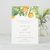 SUCCULENT CACTUS FLORAL GARDEN WATERVERF WEDING KAART (Staand voorkant)