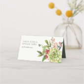 Succulent Cactus Floral Red Waterverf Wedding Plaatskaartje (Achterkant)