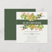 SUCCULENT CACTUS FLORAL WATERVERF CUTE VERLOVING KAART (Voorkant / Achterkant)