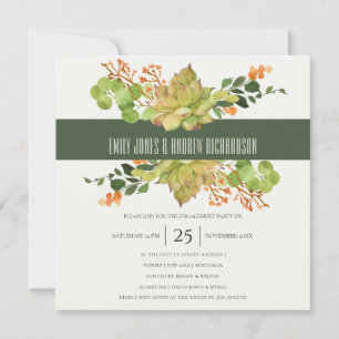 SUCCULENT CACTUS FLORAL WATERVERF CUTE VERLOVING KAART