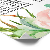 Succulent Cactus Floral Wedding Seating Chart Poster (Hoek)