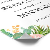 Succulent Cactus Floral Wedding Welcome Sign Poster (Hoek)