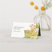 SUCCULENT CACTUS FLORAL WREATH WATERVERF WEDING PLAATSKAARTJE (Achterkant)