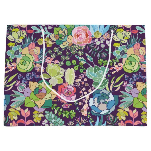 Succulent Cactus Gardening Gift Bag Groot Cadeauzakje (Voorkant)
