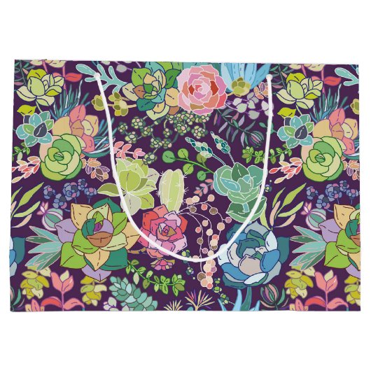 Succulent Cactus Gardening Gift Bag Groot Cadeauzakje (Achterkant)