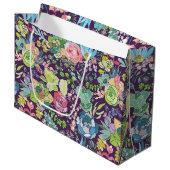 Succulent Cactus Gardening Gift Bag Groot Cadeauzakje (Voorkant Gekanteld)