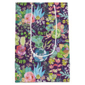Succulent Cactus Gardening Gift Bag Medium Cadeauzakje (Achterkant)