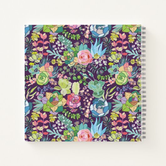 Succulent Cactus Gardening Spiral Notitieboek (Achterkant)