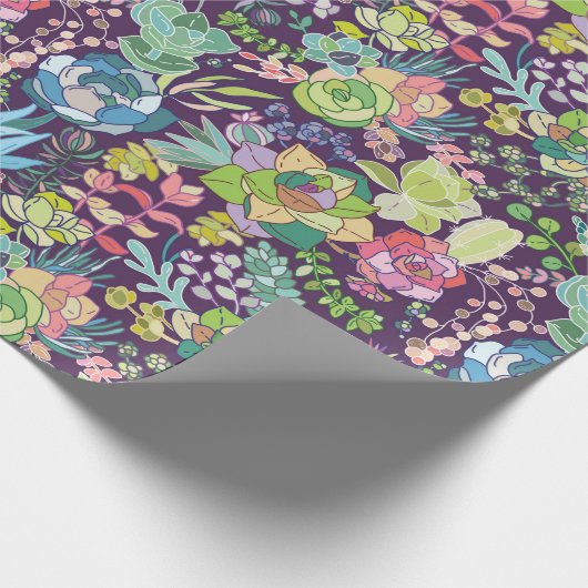 Succulent Cactus Gardening Wrapping Paper Cadeaupapier (Hoek)