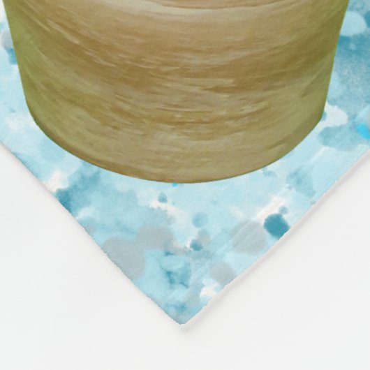 Succulent Cactus in Pots and Blue Waterverf Splat Fleece Deken (Hoek)