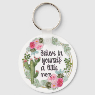 Succulent Cactus Inspirerend Geloof in jezelf Sleutelhanger
