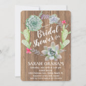 Succulent Cactus Krans Bruids Douche Uitnodiging (Voorkant)