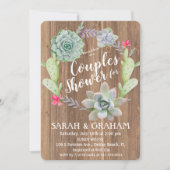 Succulent Cactus Krans Koppels Douche Uitnodiging (Voorkant)