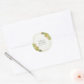 SUCCULENT CACTUS ORANJE FLORAL WATERVERF WEDING RONDE STICKER (Envelop)