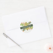 SUCCULENT CACTUS ORANJE FLORAL WATERVERF WEDING RONDE STICKER (Envelop)