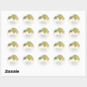 SUCCULENT CACTUS ORANJE FLORAL WATERVERF WEDING RONDE STICKER (Vel)