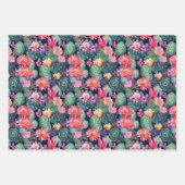 Succulent cactus, patroon waterverf kleine bloem inpakpapier vel (Voorkant 3)