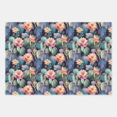 Succulent cactus, patroon waterverf kleine bloem inpakpapier vel (Voorkant 2)