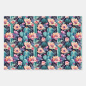 Succulent cactus, patroon waterverf kleine bloem inpakpapier vel (Voorkant)