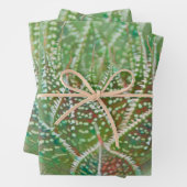 Succulent Cactus Plant Groen Glas in lood Art Inpakpapier Vel (In situ)