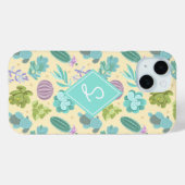 Succulent Cactus Plant Patroon Schattige Monogram Case-Mate iPhone Case (Achterkant (horizontaal))