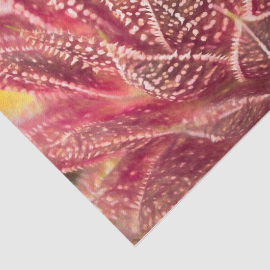 Succulent Cactus Plant Red Botanical Decoupage Tissuepapier (Detail)