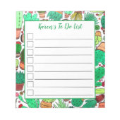 Succulent Cactus Potlood Planten Cacti Gardener Notitieblok (Voorkant)