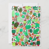 Succulent Cactus Potted Planten Cacti Garden Party Kaart (Achterkant)