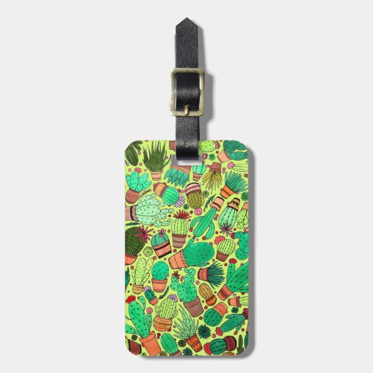 Succulent Cactus Potted Planten Green Cacti Garden Bagagelabel (Voorkant verticaal)