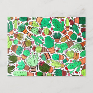 Succulent Cactus Potted Planten Green Cacti Garden Briefkaart