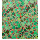 Succulent Cactus Potted Planten Green Cacti Garden Douchegordijn (Voorkant)