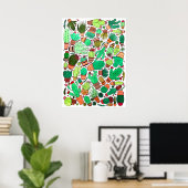Succulent Cactus Potted Planten Green Cacti Garden Poster (Thuiskantoor)