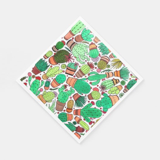 Succulent Cactus Potted Planten Green Cacti Garden Servet (Hoek)