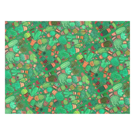 Succulent Cactus Potted Planten Green Cacti Garden Tafelkleed (Voorkant (Horizontaal))