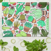 Succulent Cactus Potted Planten Green Cacti Garden Theedoek (Gevouwen)