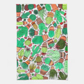 Succulent Cactus Potted Planten Green Cacti Garden Theedoek (Verticaal)