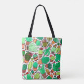 Succulent Cactus Potted Planten Green Cacti Garden Tote Bag (Achterkant)
