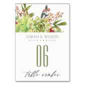 Succulent Cactus Red Floral Waterverf Wedding Kaart (Achterkant)