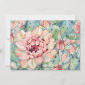 Succulent Cactus Roos Bridal Shower Invitation Kaart (Achterkant)