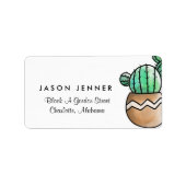 Succulent Cactus rustieke minimale bruiloft Etiket (Voorkant)