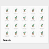 Succulent Cactus rustieke minimale bruiloft Ronde Sticker (Vel)