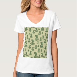 Succulent cactus silhouet in bekertjes en potten T T-shirt