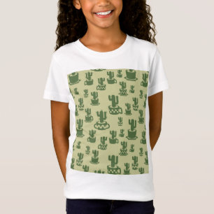Succulent cactus silhouet in bekertjes en potten T T-shirt