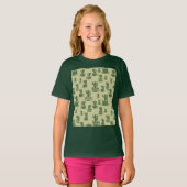 Succulent cactus silhouet in bekertjes en potten T T-shirt (Voorkant volledig)