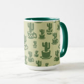 Succulent cactus silhouet in cups Combo Mok (Voorkant rechts)