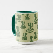 Succulent cactus silhouet in cups Combo Mok (Voorkant links)