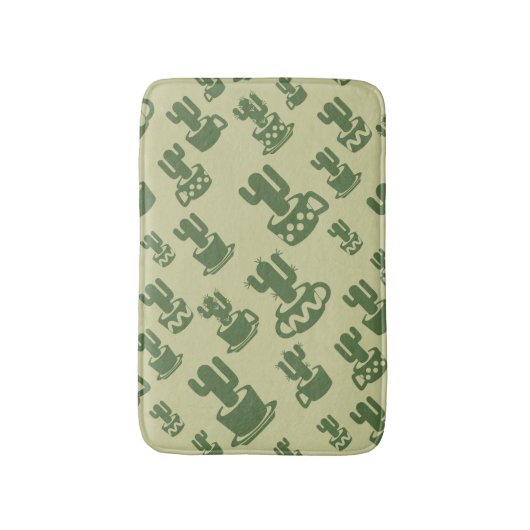 Succulent cactus silhouette in cups and pots badmat (Voorkant Verticaal)